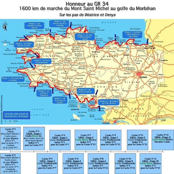 Honneur au GR 34 : 1600 km de marche du Mont Saint Michel au Golfe du Morbihan